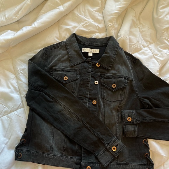Cato Jackets & Blazers - Cato Black Jean Jacket with Brown Accents